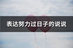 表达努力过日子的说说(91句)